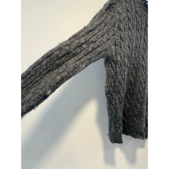 Ralph Lauren Polo Sport 100% Wool Cable Knit Crew Neck Sweater Gray Size L - Picture 5 of 7